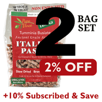 Thumbnail for Papa Vince Non Enriched Whole Wheat Pasta - Organic Ancient Heirloom Grain, High Protein, High Fiber, Low GI, Non-GMO, Slow Dried, Bronze Die Cut Artisanal Busiate Corkscrew Pasta