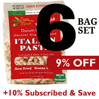 Thumbnail for Papa Vince Non Enriched Whole Wheat Pasta - Non Fortified, No Folic Acid, Non-GMO Heirloom Ancient Grains, Artisan Slow Dried, Bronze Die Cut