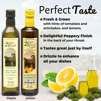 Thumbnail for Polyphenol Rich Olive Oil, Good Tasting, Cold Pressed, Extra Virgin Agrumato Fused Lemon Olive Oil from Sicily, Italy. 2-Piece Gift Set - Papa Vince