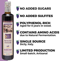 Thumbnail for Extra Virgin Olive Oil & Balsamic Gift Set from Sicily, Italy - Unblended, First Cold Pressed Dec 2021/22 | 8-years aged in wood | made by our family in Sicily | VEGAN, KETO, PALEO | Gift Set for men and women | 16.91 fl oz each - Papa Vince