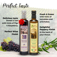 Thumbnail for Extra Virgin Olive Oil & Balsamic Gift Set from Sicily, Italy - Unblended, First Cold Pressed Dec 2021/22 | 8-years aged in wood | made by our family in Sicily | VEGAN, KETO, PALEO | Gift Set for men and women | 16.91 fl oz each - Papa Vince