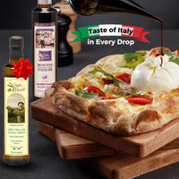Thumbnail for Extra Virgin Olive Oil & Balsamic Gift Set from Sicily, Italy - Unblended, First Cold Pressed Dec 2021/22 | 8-years aged in wood | made by our family in Sicily | VEGAN, KETO, PALEO | Gift Set for men and women | 16.91 fl oz each - Papa Vince