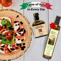 Thumbnail for Papa Vince Olive Oil & Balsamic Vinegar Gift Set – Made in Italy, Family-Grown in Sicily. Features Sipping-Quality, Organic, Polyphenol-Rich EVOO & Slowly Aged, No-Sugar-Added Balsamic Vinegar