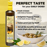 Thumbnail for Papa Vince Lemon Olive Oil Extra Virgin First Cold Pressed Agrumato, Harvest 2019/20 Sicily, Italy, NO PESTICIDES, NO CHEMICALS, NO ARTIFICIAL FLAVORS, Unblended Unfiltered, Peppery Finish, 16.9 fl oz - Papa Vince