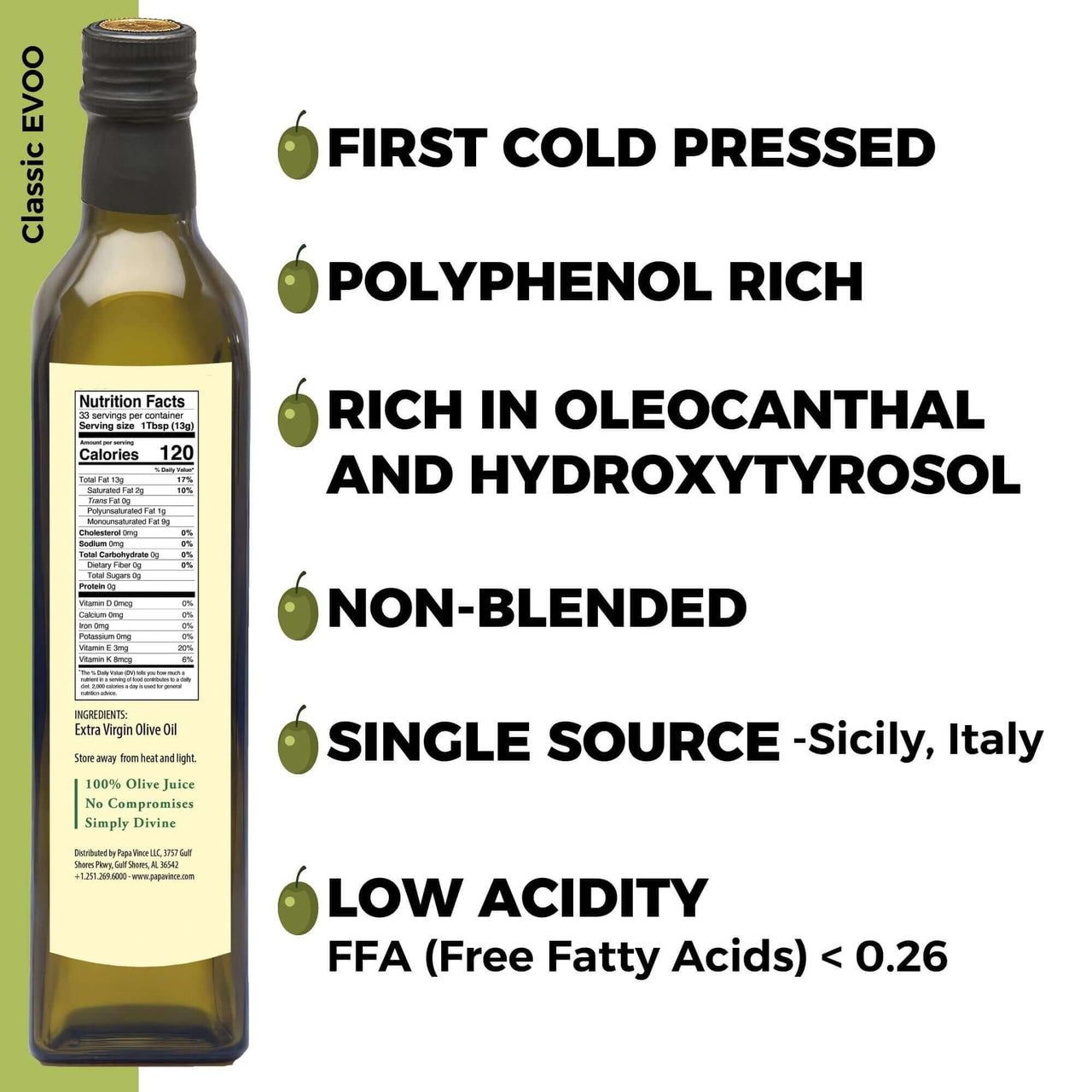 Extra Virgin Olive Oil & Salad Dressing Gift Set from Sicily, Italy - Unblended, First Cold Pressed Dec 2022/23 | 8-years aged in wood | made by our family in Sicily | VEGAN, KETO, PALEO | Gift Set for men and women | 16.91 fl oz each