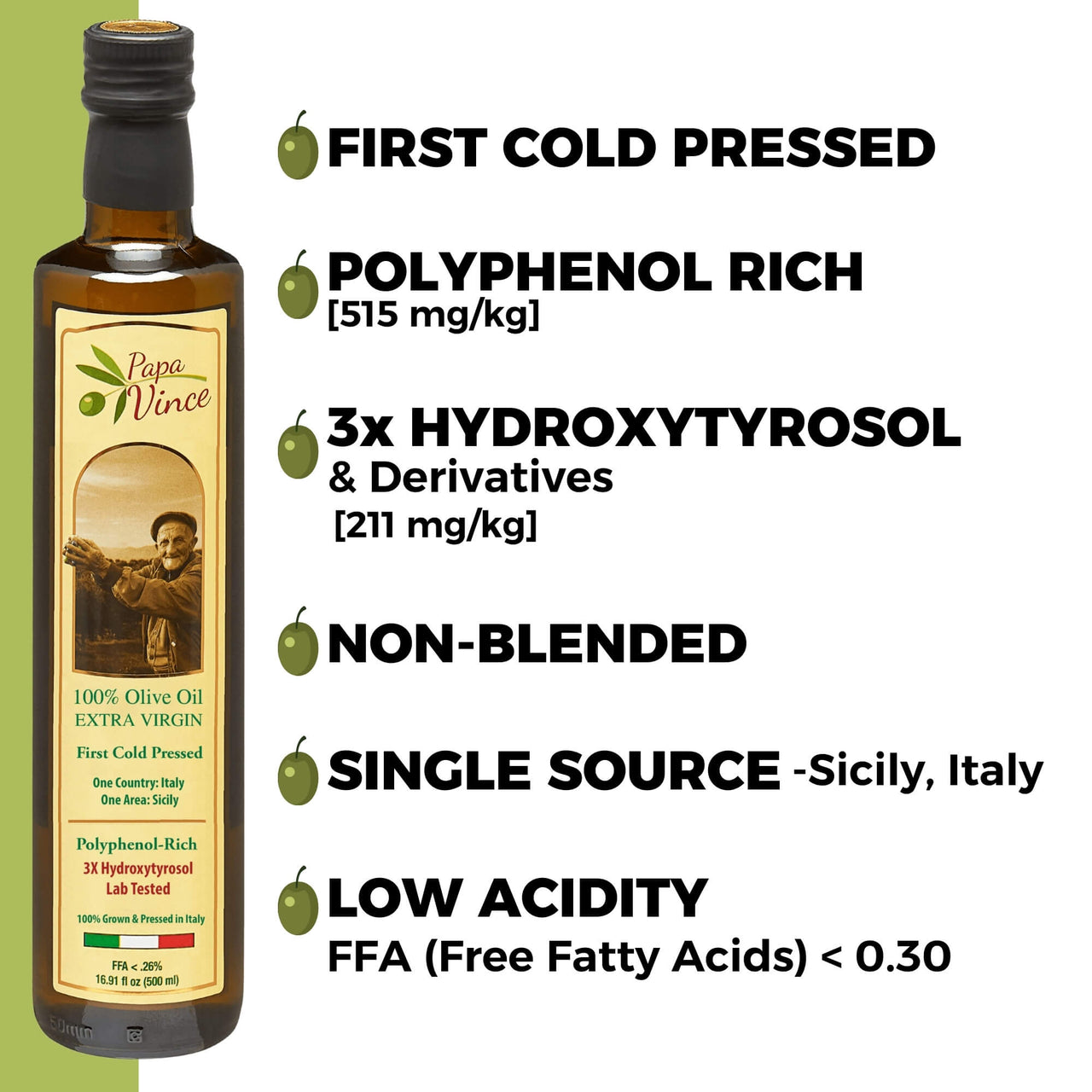 Extra Virgin Olive Oil & Salad Dressing Gift Set from Sicily, Italy - Unblended, First Cold Pressed Dec 2024/25 | 8-years aged in wood | made by our family in Sicily | VEGAN, KETO, PALEO | Gift Set for men and women | 16.91 fl oz each
