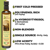Thumbnail for Extra Virgin Olive Oil & Salad Dressing Gift Set from Sicily, Italy - Unblended, First Cold Pressed Dec 2024/25 | 8-years aged in wood | made by our family in Sicily | VEGAN, KETO, PALEO | Gift Set for men and women | 16.91 fl oz each