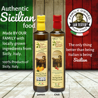Thumbnail for Polyphenol Rich Olive Oil Extra Virgin from Sicily, Italy. Chili Pepper & Lemon Fused Olive Oil. Agrumato, Unblended, First Cold Pressed, Single Sourced, Unfiltered, Unrefined, Robust, Mild hot finish, High in Antioxidants EVOO Gift Set