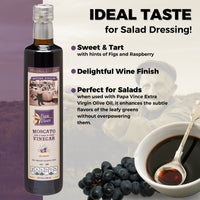 Thumbnail for Balsamic Vinegar Red Wine Moscato - Clean Food, with hints of Figs, Raspberry & Homemade Wine aged 8-years in Oak & Chestnut wood in small batches by our family from Sicily, Italy | 16.91 fl oz - Papa Vince - Papa Vince