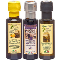 Thumbnail for Flavored Olive Oil Gift Set from Sicily - Lemon & Classic Extra Virgin Olive Oil, Balsamic Vinegar - Papa Vince - Papa Vince