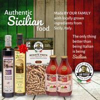 Thumbnail for Gourmet Clean Food Basket from Sicily Gift - Farm Fresh Items from Italy | Extra Virgin Olive Oil, Moscato Balsamic Vinegar, Busiate Tumminia Pasta, Cherry Tomato Sauce | Papa Vince - Papa Vince