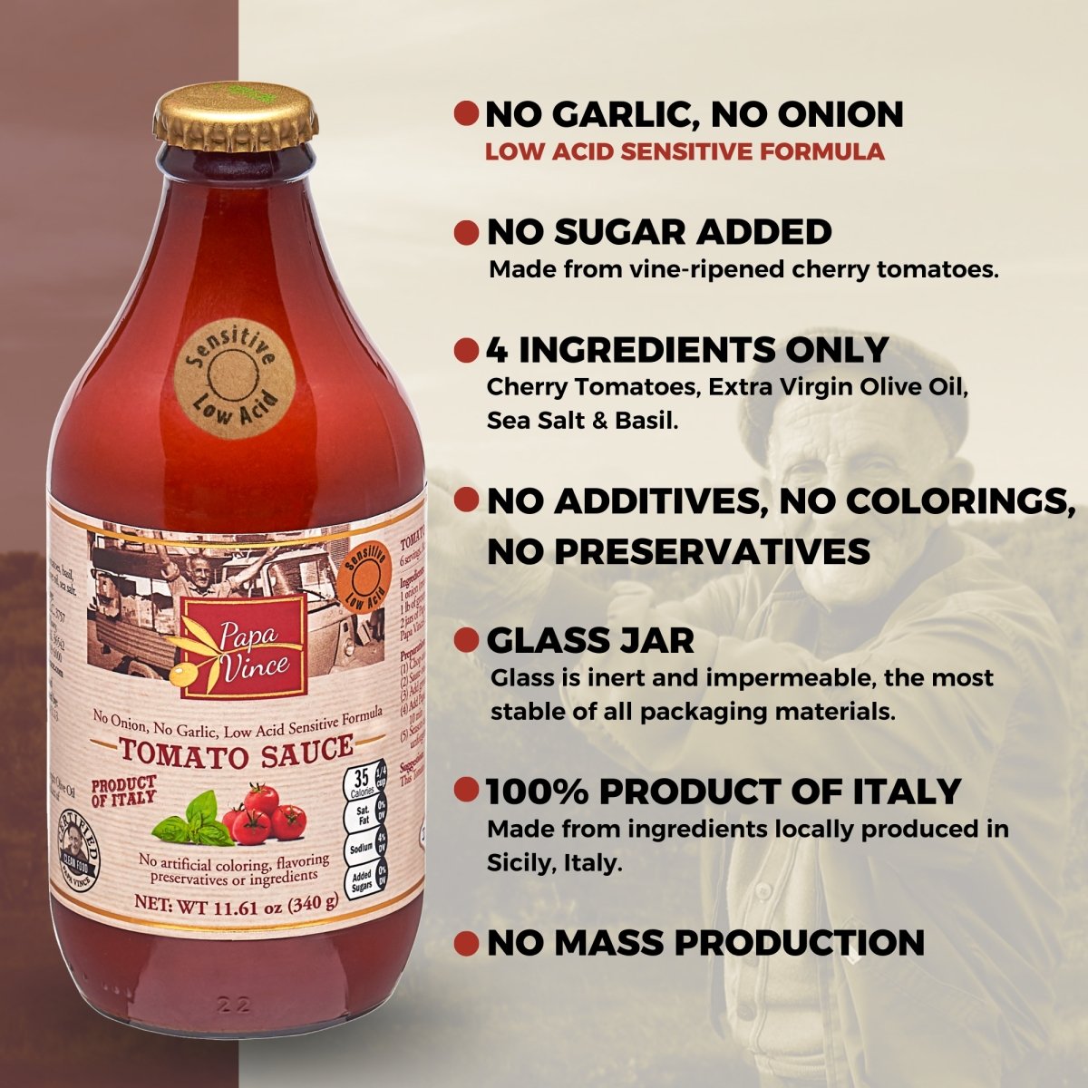 Gourmet Gift Clean Food Basket from Sicily - Farm Fresh from Artisans in Italy, Busiate Homemade Pasta & Cherry Tomato Sauce | Papa Vince - Papa Vince