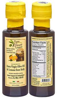 Thumbnail for Papa Vince Olive Lemon Oil - Clean Food, First Cold Pressed, Family Harvest 2019-20, Sicily, Italy | Rich in Vitamins A, B6, E & K1 | Artisan, Unrefined | 3 fl oz - Papa Vince
