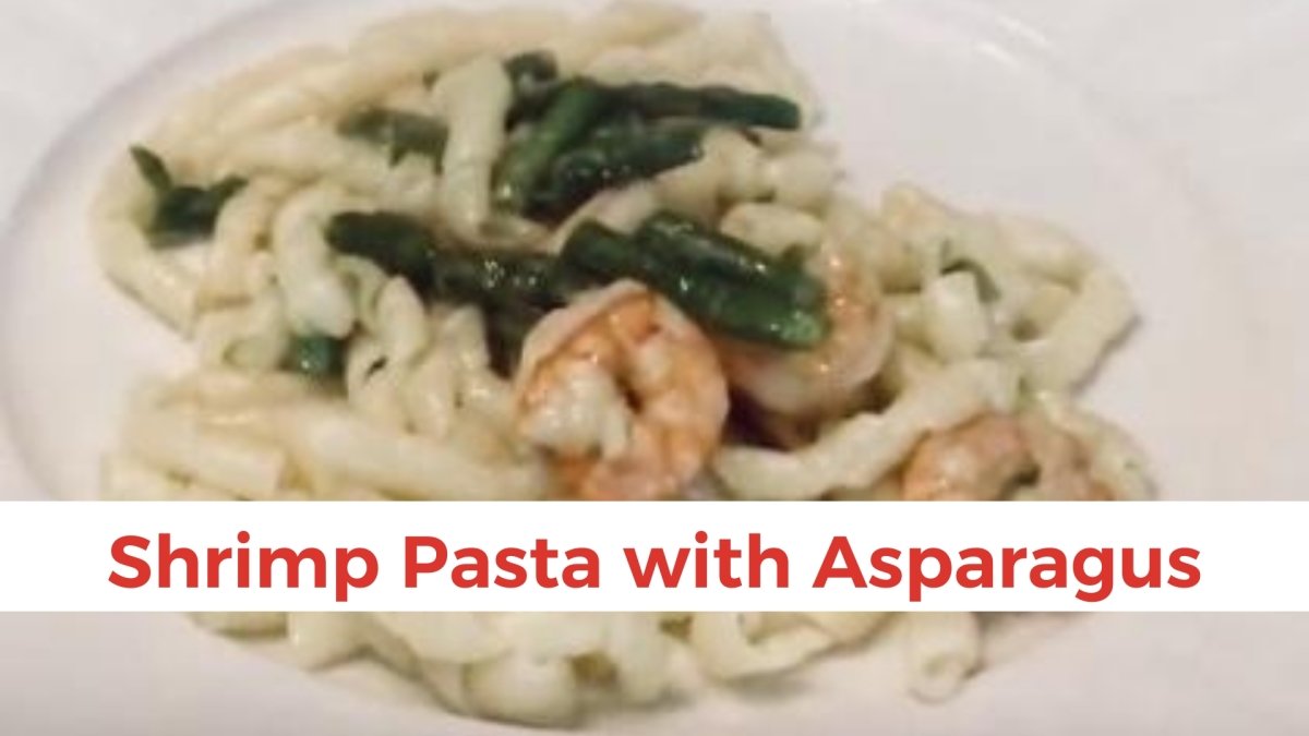 Easy Shrimp Pasta with Asparagus - Papa Vince