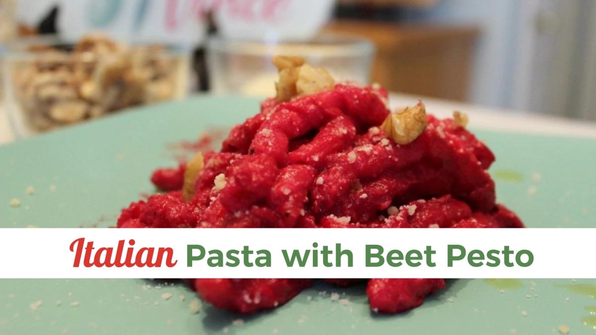 Italian Pasta with Beet Pesto - Papa Vince