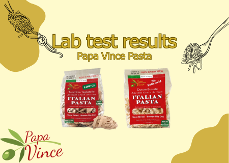 Papa Vince pasta lab test results