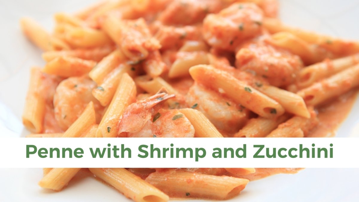 Penne with shrimp and zucchini - Papa Vince