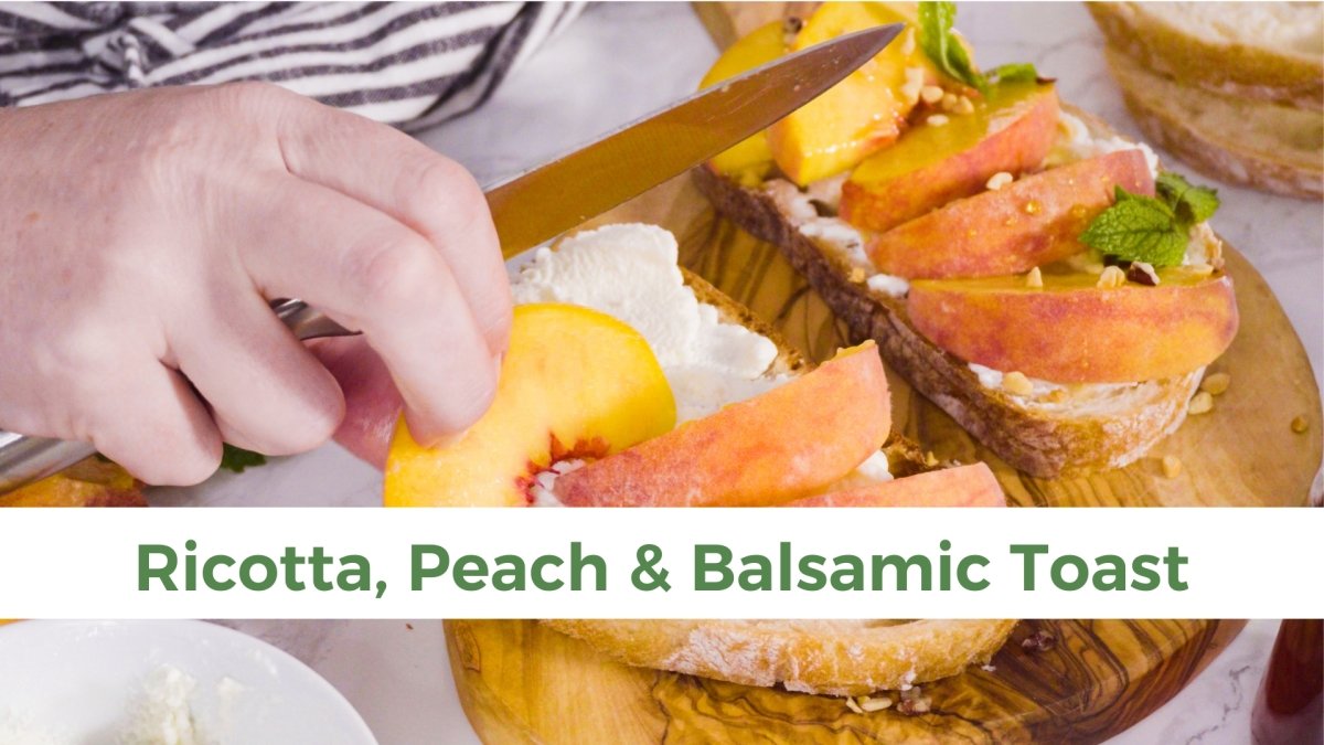 Ricotta Peach and Balsamic Toast - Papa Vince