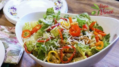 Romaine, Sweet Pepper and Walnut Salad