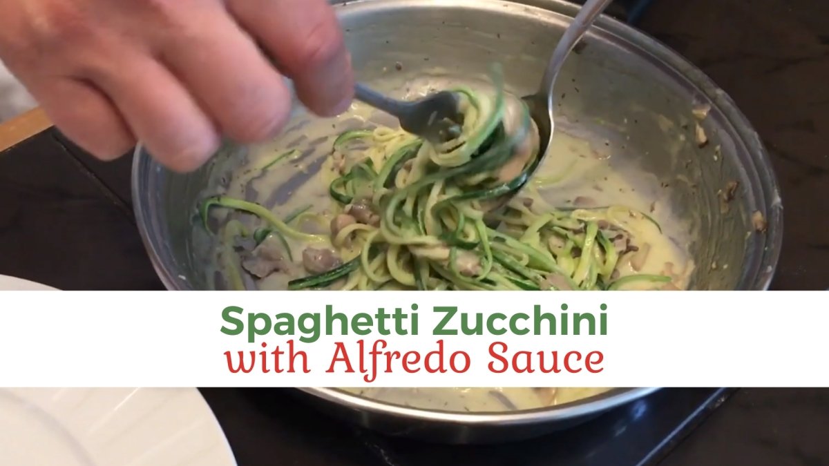 Spaghetti Zucchini with Alfredo Sauce - Papa Vince