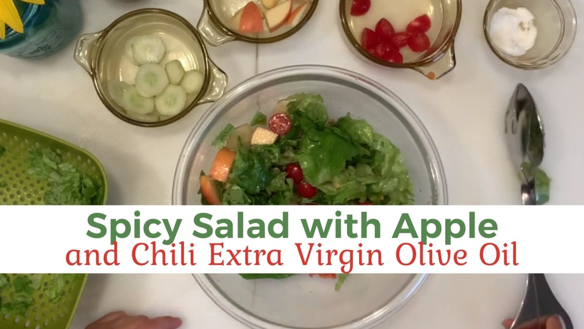 Spicy Salad with Apple & Chili Extra Virgin Olive Oil - Papa Vince