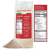 Thumbnail for Papa Vince Whole Wheat Einkorn Flour with nutrition facts, highlighting high fiber, protein, and essential minerals.