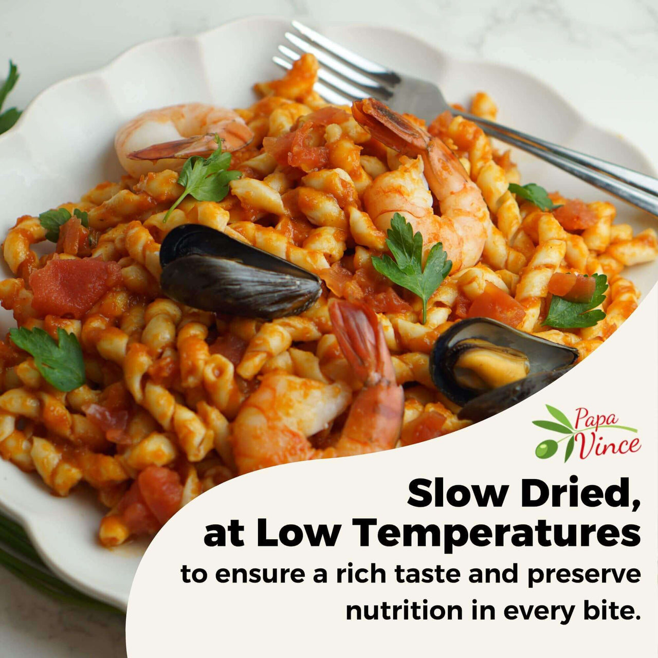 WHY Slow Dried  at Low Temperatures matters? to ensure a rich taste and preserve nutrition in every bite.