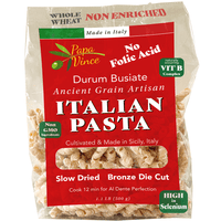 Thumbnail for Papa Vince Non Enriched Pasta - Non Fortified good whole wheat busiate pasta, made in Italy from ancient grains cultivated in Sicily, Italy. No Folic Acid. Slow Dried. Bronze Die. Stoneground. Stone Milling. No Bloating. Unbleached. Al Dente. Low Gluten