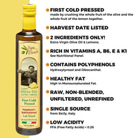 Thumbnail for Papa Vince Lemon Olive Oil Extra Virgin First Cold Pressed Agrumato, Harvest 2024/25 Sicily, Italy, NO PESTICIDES, NO CHEMICALS, NO ARTIFICIAL FLAVORS, Unblended Unfiltered, Peppery Finish, 16.9 fl oz