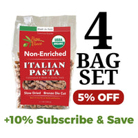 Thumbnail for Papa Vince Non Enriched Whole Wheat Pasta - Organic Ancient Heirloom Grain, High Protein, High Fiber, Low GI, Non-GMO, Slow Dried, Bronze Die Cut Artisanal Busiate Corkscrew Pasta