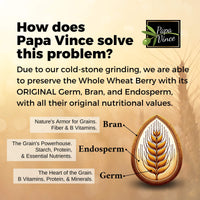 Thumbnail for Whole wheat cold stone grinding pasta, non gmo, non enriched, no folic acid, low gluten ancient grains, sicily Italy, artisanal unrefined, minimally processed, Papa Vince