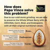 Thumbnail for Organic Italian Heirloom Pasta Rigatoni Whole Wheat, Non-GMO, Organic, Non-Enriched, Ancient Grain, Made in Italy, Original Wheatgerm, Endosperm, Bran Papa Vince