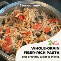 Thumbnail for Whole wheat fiber rich pasta, non gmo, non enriched, no folic acid, low gluten ancient grains, sicily Italy, artisanal unrefined, minimally processed -Papa Vince
