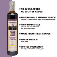 Thumbnail for Balsamic Vinegar Red Wine Moscato - Clean Food, with hints of Figs, Raspberry & Homemade Wine aged 8-years in Oak & Chestnut wood in small batches by our family from Sicily, Italy | 16.91 fl oz - Papa Vince - Papa Vince