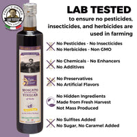Thumbnail for Balsamic Vinegar Red Wine Moscato - Clean Food, with hints of Figs, Raspberry & Homemade Wine aged 8-years in Oak & Chestnut wood in small batches by our family from Sicily, Italy | 16.91 fl oz - Papa Vince - Papa Vince