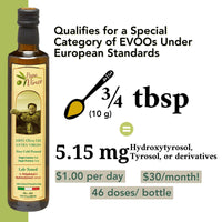 Thumbnail for 3/4 of Papa Vince EVOO contains enough polyphenols to meet, and surpass, the conditions for the EU-approved health claim: protects blood lipids from oxidative stress