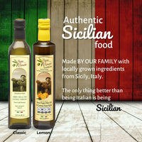 Thumbnail for Polyphenol Rich Olive Oil, Good Tasting, Cold Pressed, Extra Virgin Agrumato Fused Lemon Olive Oil from Sicily, Italy. 2-Piece Gift Set - Papa Vince