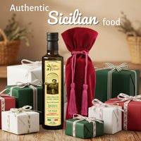 Thumbnail for Papa Vince Olive Oil Extra Virgin Gift - Unblended, Family Harvest 2024/25, High in Polyphenols, Single Estate, First Cold Pressed, Sicily, Italy, Peppery Finish, Unfiltered, Unrefined, Velvet Burgundy - Papa Vince