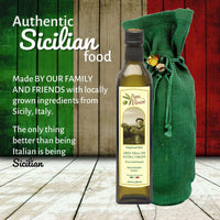 Thumbnail for Papa Vince Olive Oil Extra Virgin Gift - Unblended, Family Harvest 2022/23, High in Polyphenols, Single Estate, First Cold Pressed, Sicily, Italy, Peppery Finish, Unfiltered, Unrefined, Green Bag - Papa Vince
