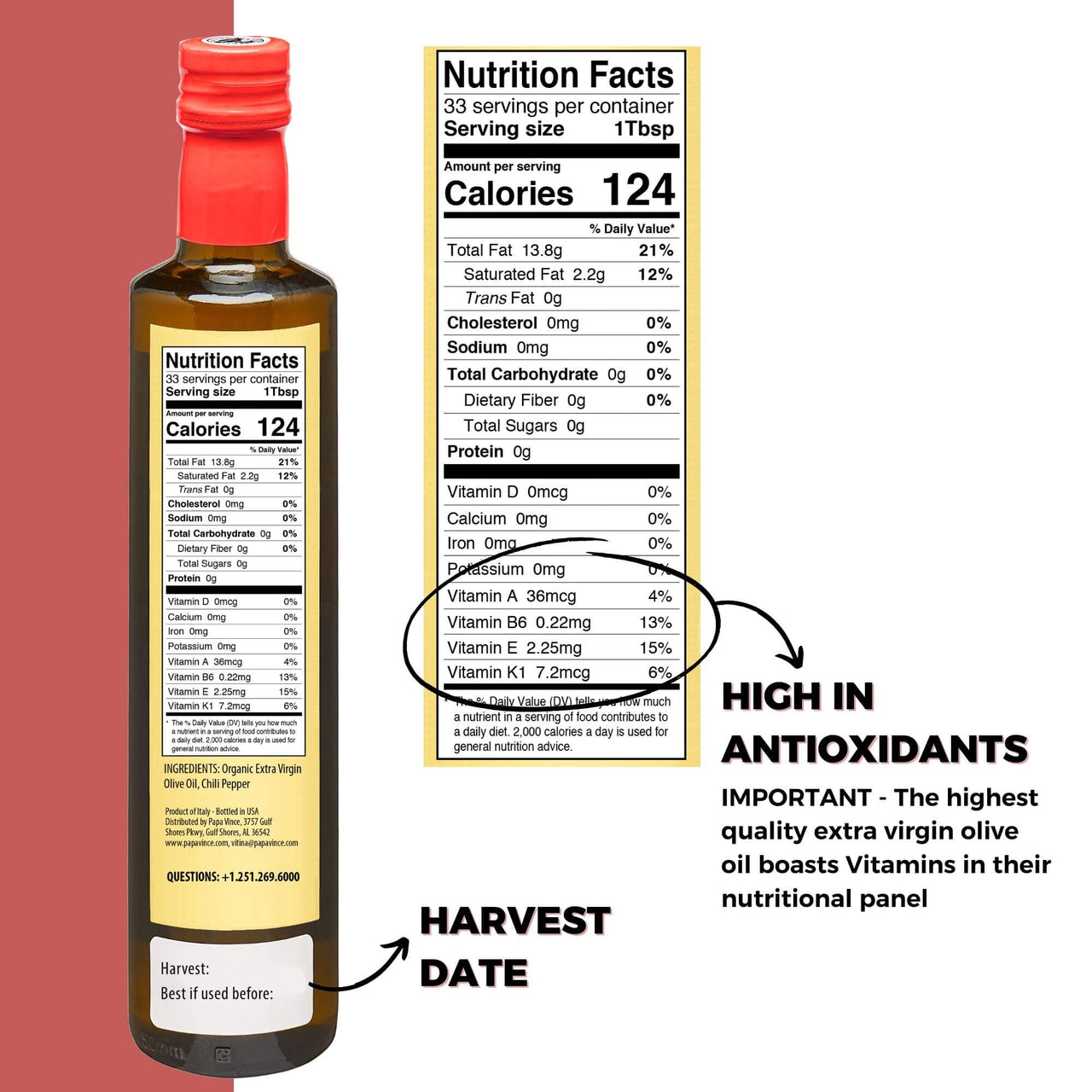 Chili Pepper Olive Oil Extra Virgin - Unblended, Single Estate, Single Source, Single Family Sicily Italy, Harvest Dec 2024/2025, First Cold Pressed, High in Antioxidants, Polyphenol Rich, Unfiltered, Unrefined - Papa Vince