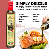 Thumbnail for Chili Pepper Olive Oil Extra Virgin - Unblended, Single Estate, Single Source, Single Family Sicily Italy, Harvest Dec 2024/2025, First Cold Pressed, High in Antioxidants, Polyphenol Rich, Unfiltered, Unrefined - Papa Vince
