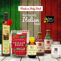 Thumbnail for Gourmet Italian Food Gift Basket: Low Carb Pasta, Sauce, Polyphenol-Rich EVOO, Dressing, Vegan, Keto, No Pesticides, Travel Size, Made in Italy Food
