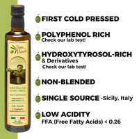 Thumbnail for Papa Vince Olive Oil Extra Virgin Gift - Unblended, Family Harvest 2024/25, High in Polyphenols, Single Estate, First Cold Pressed, Sicily, Italy, Peppery Finish, Unfiltered, Unrefined, Natural Burlap Bag - Papa Vince
