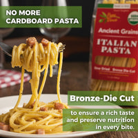 Thumbnail for Papa Vince Bronze-Die Cut Organic Spaghetti has a rough, porous texture that holds sauce better for an authentic, restaurant-quality pasta experience with perfect al dente texture.