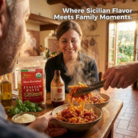 Thumbnail for Gourmet Gift Clean Food Basket from Sicily - Farm Fresh from Artisans in Italy, Busiate Homemade Pasta & Cherry Tomato Sauce | Papa Vince - Papa Vince
