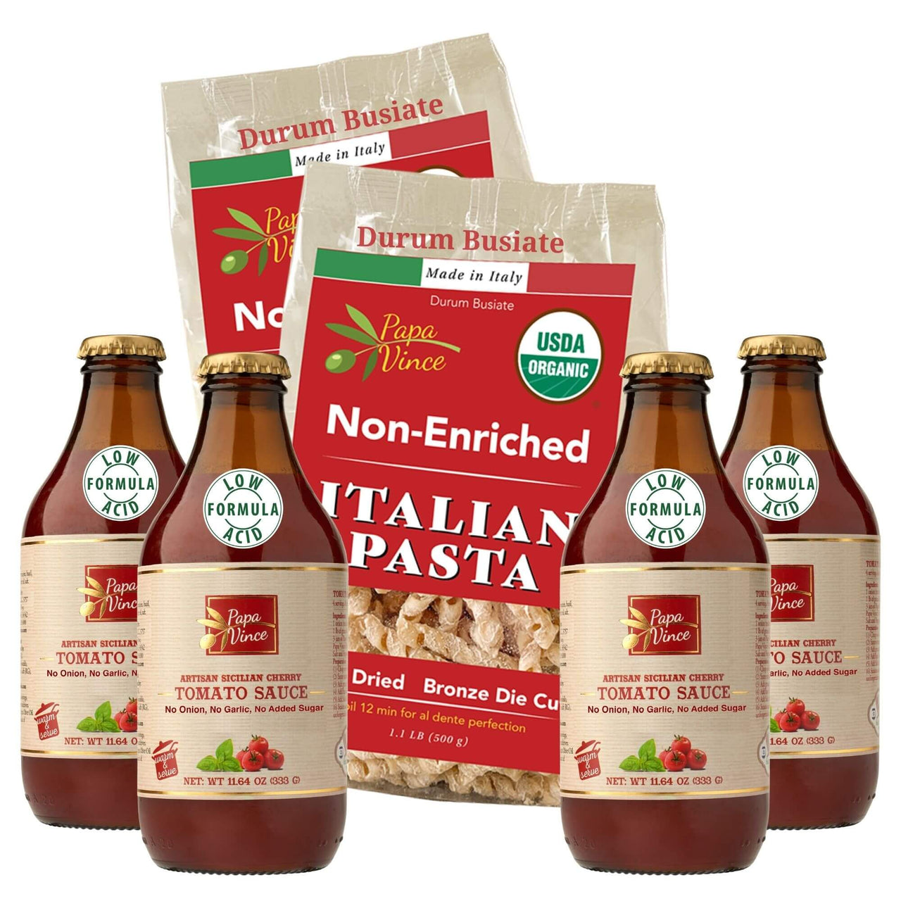 Gourmet Gift Clean Food Basket from Sicily - Farm Fresh from Artisans in Italy, Busiate Homemade Pasta & Cherry Tomato Sauce | Papa Vince - Papa Vince