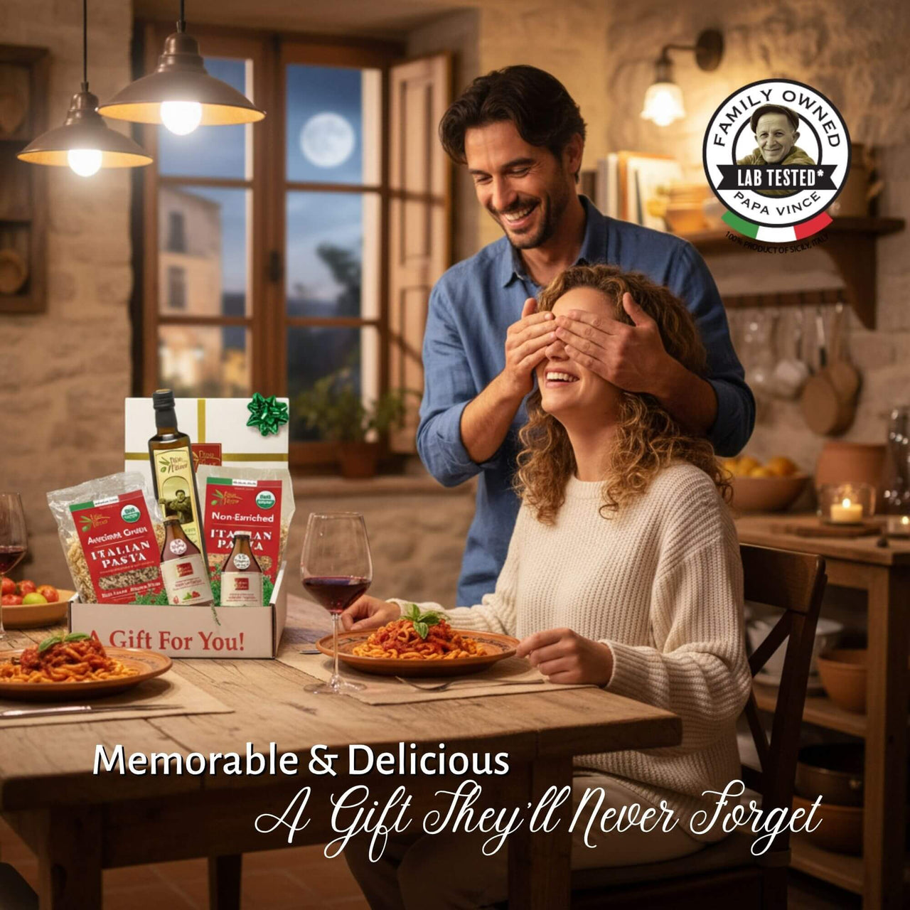 High in Hydroxytyrosol Olive Oil , Khorasan Orzo and Durum Busiate Pasta, Low Acid Low Sodium Tomato Sauce - Papa Vince Authentic Made in Italy Food