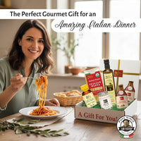 Thumbnail for Papa Vince Italian gourmet gift box with extra virgin olive oil, pasta, tomato sauce, and sea salt — authentic Made in Italy food set.