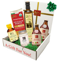 Thumbnail for Gourmet Italian Food Gift Basket: Low Carb Pasta, Sauce, Polyphenol-Rich EVOO, Dressing, Vegan, Keto, No Pesticides, Travel Size
