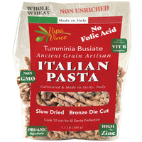 Thumbnail for Whole wheat pasta, non Enriched, no folic acid, low gluten ancient grains, non-gmo, organic, sicily Italy bronze die cut stone grinding, al dente Papa Vince